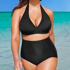 NWT Swimsuits For All High Waist Halter 2-piece 16